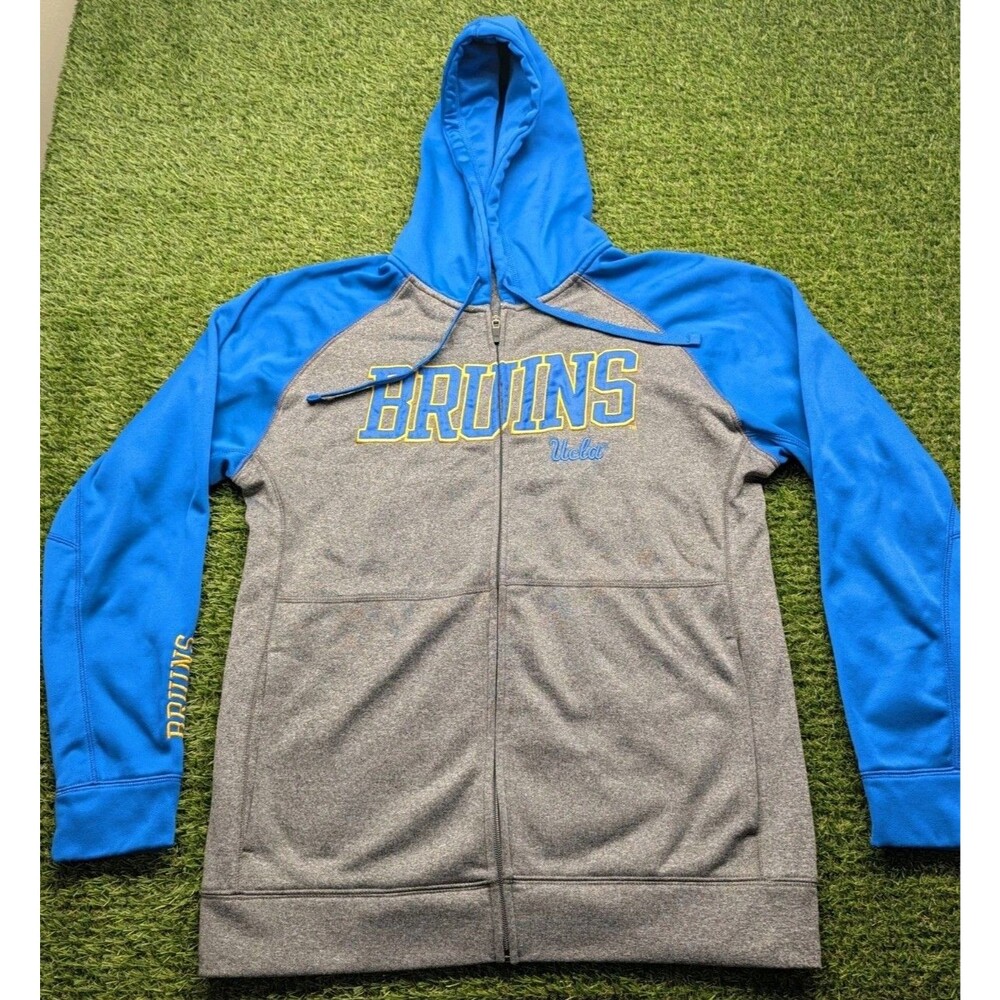 UCLA bruins Zip sweater mens Size Medium gray hooded full zip college champion